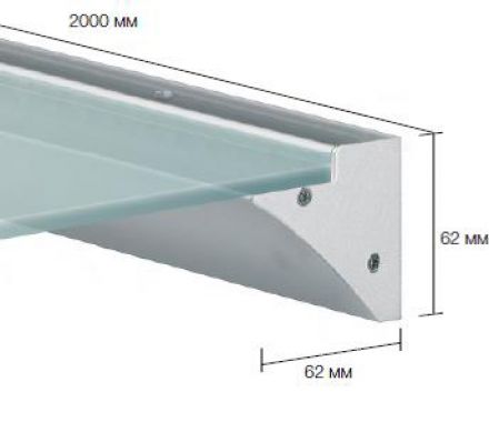 Накладной алюминиевый профиль для LED-подсветки стеклянных полок LD profile – 38, 95558