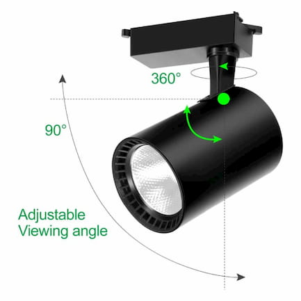 Угол поворота трекового светильника - 360 градусов